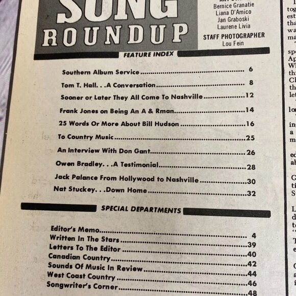 Vintage Country Song Round Up Magazine Sept. 1970 - Tom T. Hall Nat Stuckey - Picture 4 of 10